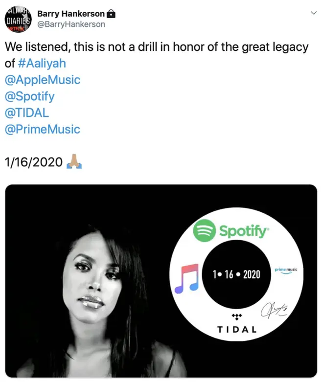 Barry Hankerson teases Aaliyah's music will be coming to streaming services in 2020
