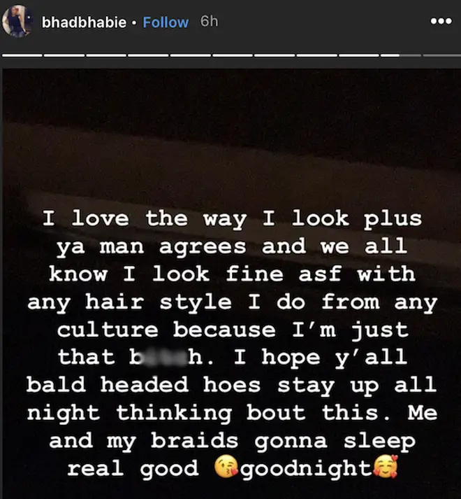 Bhad Bhabie calls black women 'bald headed' during her Instagram rant