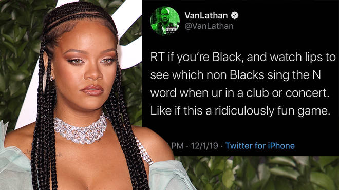 Rihanna has said she "feels attacked" underneath Van Lathan&squot;s n-word game