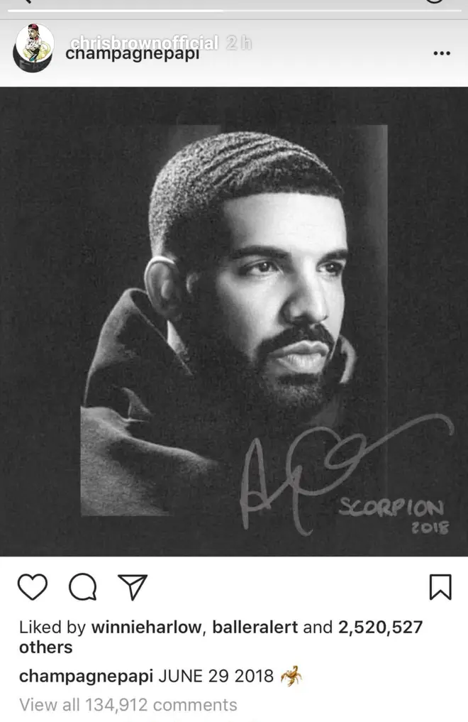 Chris Brown Drake's Scorpion Album Artwork