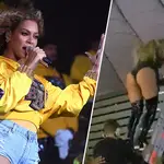 Beyoncé performing at Coachella 2018. (Larry Busacca/Getty) / Beyoncé performing in Warsaw, Poland. (Kuba Kuca/YouTube)