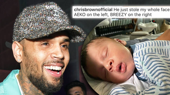 Chris Brown shocks fans with “identical" side-by-side throwback of him & son Aeko