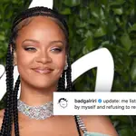Rihanna has teased fans by claiming she's listening to her new album, 'R9', and refusing to drop it.