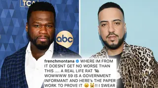 French Montana exposes 50 Cent as a "snitch" with legal paperwork