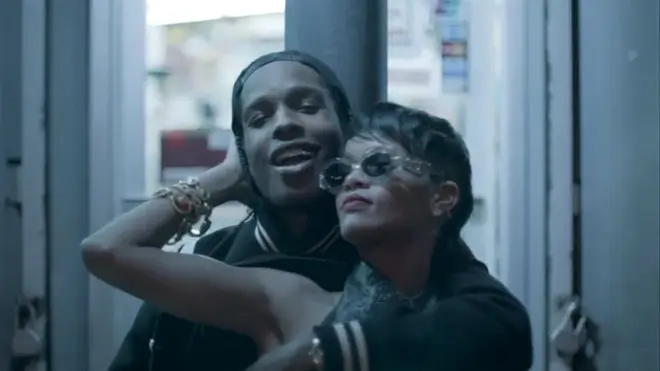 Rihanna got cosy with A$AP Rocky in his music video for 'Fashion Killa' in 2013.
