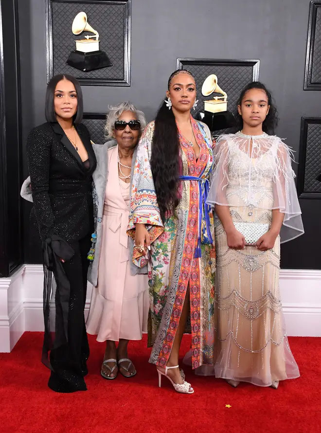 Lauren London, Nipsey's grandmother Margaret Boutté, his sister Samantha Smith and his daughter Emani Asghedom all attended the Grammys in honour of the late rapper.