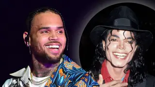 Chris Brown shared a photoshopped oh himself alongside his idol Michael Jackson.
