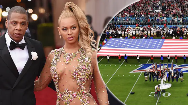 Beyoncé & Jay-Z spark controversy after staying seated during the national anthem at the Super Bowll