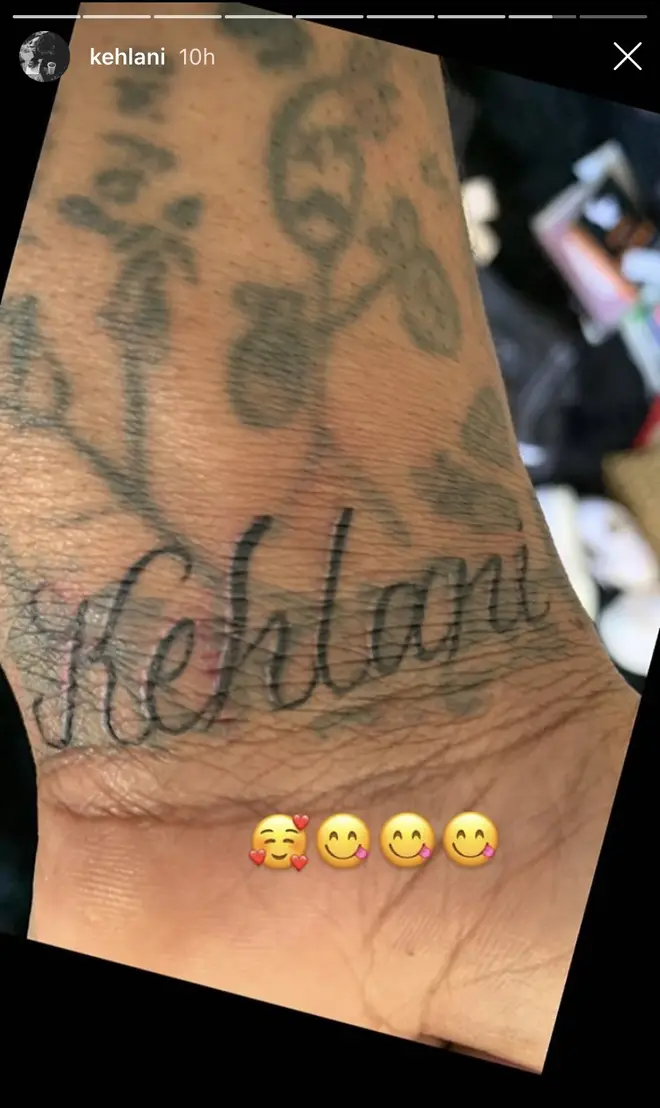 Kehlani uploads a photo of YG's tattoo on Instagram Stories