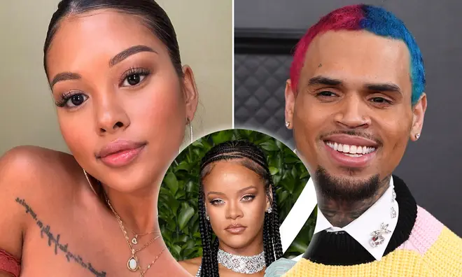 Ammika Harris shared the love for Chris Brown's ex-girlfriend Rihanna on her latest lingerie pic.