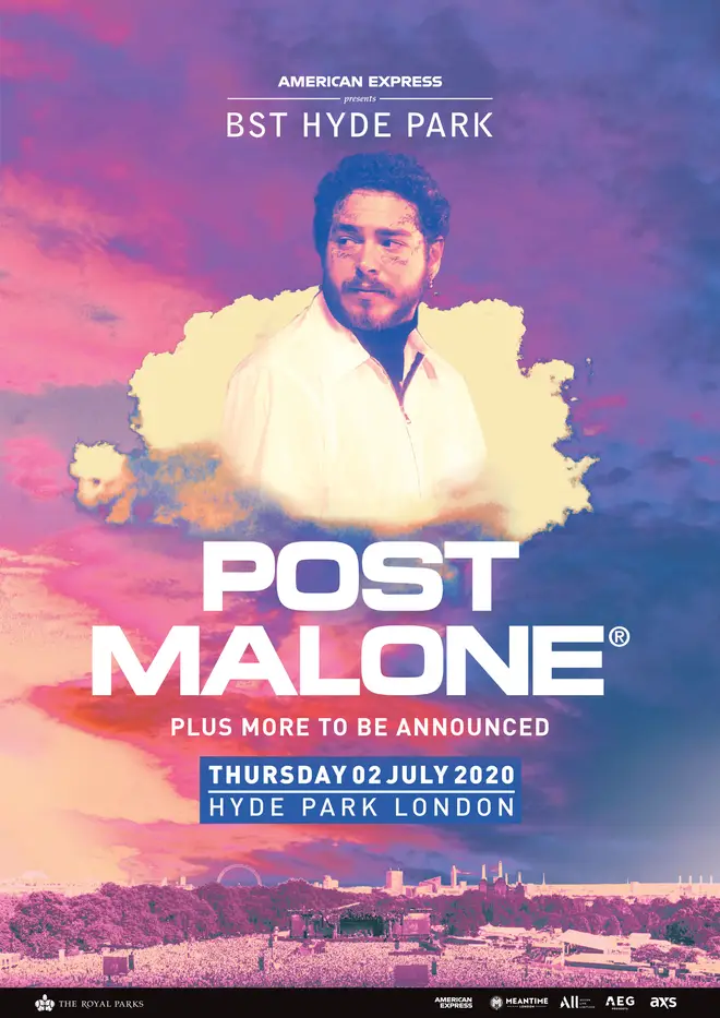 Post Malone has been announced as the Thursday headliner at American Express presents BST Hyde Park.