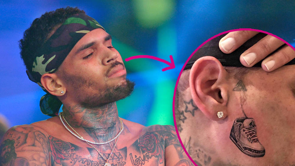 Chris Brown recently got a new face tattoo of a Jordan sneaker and his tatt...