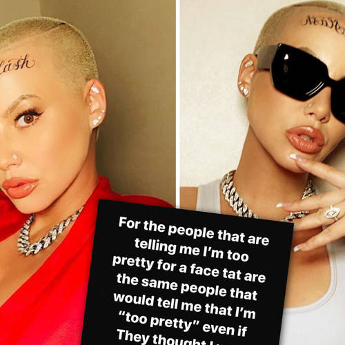Amber Rose proudly showed off her face tattoos and defended herself against people trolling her new look.