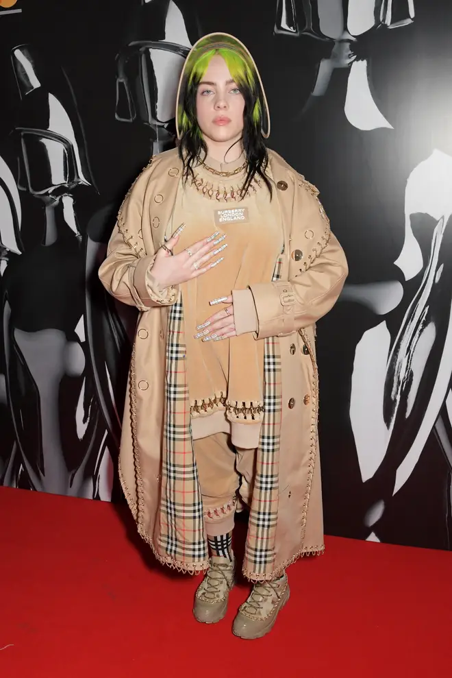 Billie rocked a head-to-toe Burberry look.