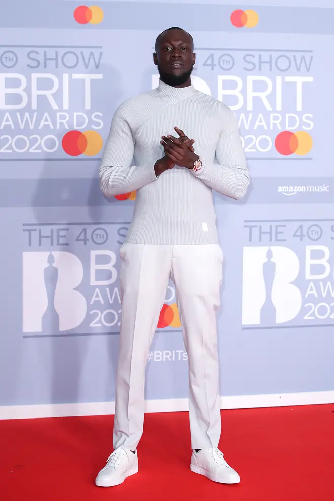 Stormzy looked crisp in an all-white outfit.