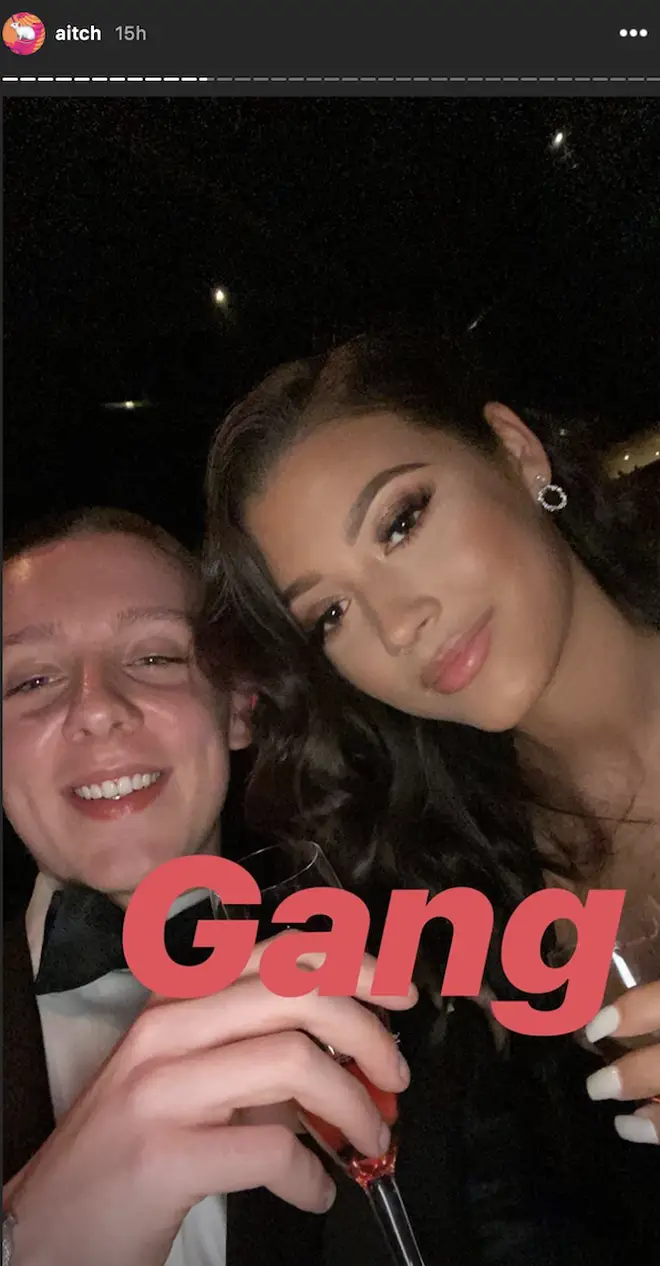 Aitch shares a selfie with his girlfriend at The BRITs