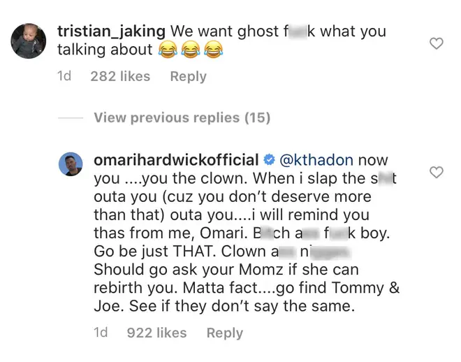 Omari Hardwick savagely clapped back at the troll who was urging him to play 'Ghost'.