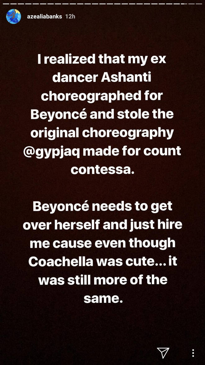 Azealia Banks Beyonce Instagram posts