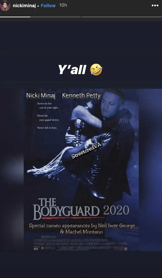 Nicki Minaj shares fake movie poster of 'The Bodyguard' featuring herself and husband Kenneth Petty