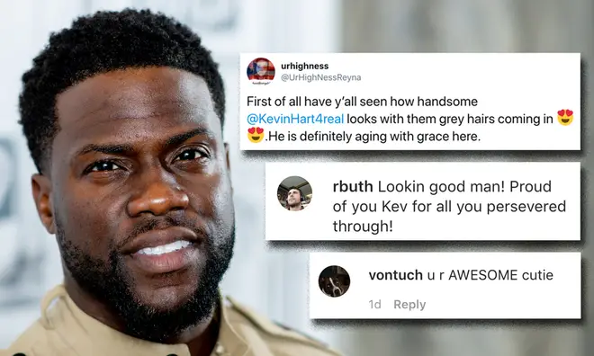 Kevin Hart praised for embracing new grey hair