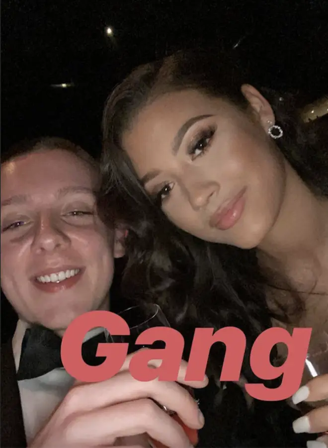 Aitch poses with his girlfriend