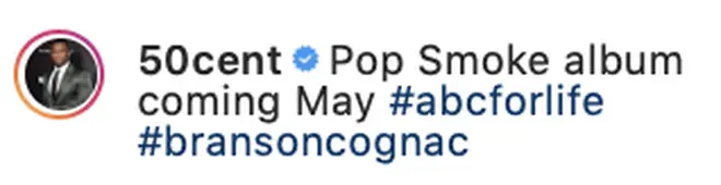 50 Cent gives a rough release date for Pop Smoke's album