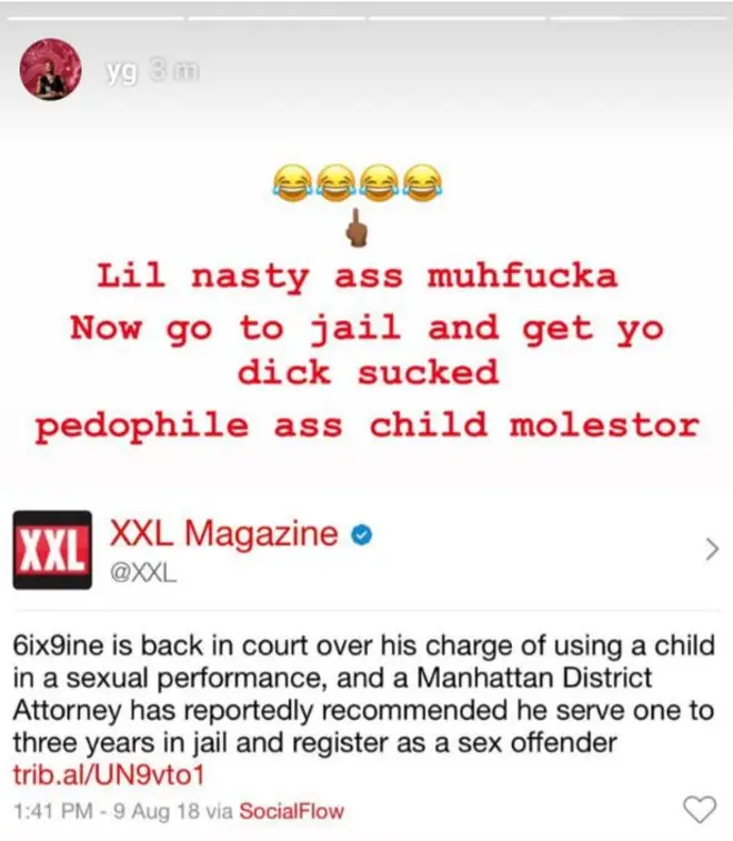 YG dissing Tekashi 6ix9ine