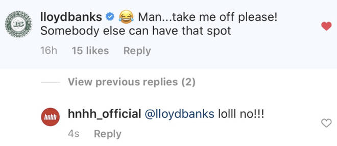 Llyod Banks reacted to his placement on the list