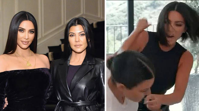 Kim Kardashian & Kourtney spark hilarious memes after their physical fight clip goes viral