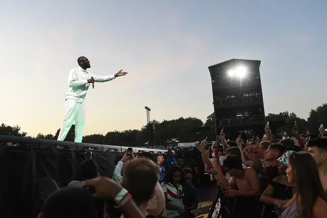 Stormzy headlines the Main Stage on Day 2 of Wireless Festival 2018 at Finsbury Park on July 7, 2018 in London, England.