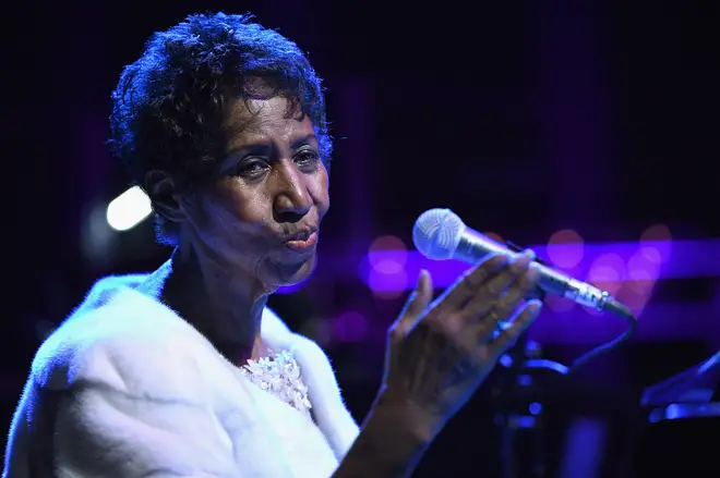 Aretha Franklin performs onstage at the Elton John AIDS Foundation Commemorates Its 25th Year And Honors Founder Sir Elton John During New York Fall Gala at Cathedral of St. John the Divine on November 7, 2017 in New York City.