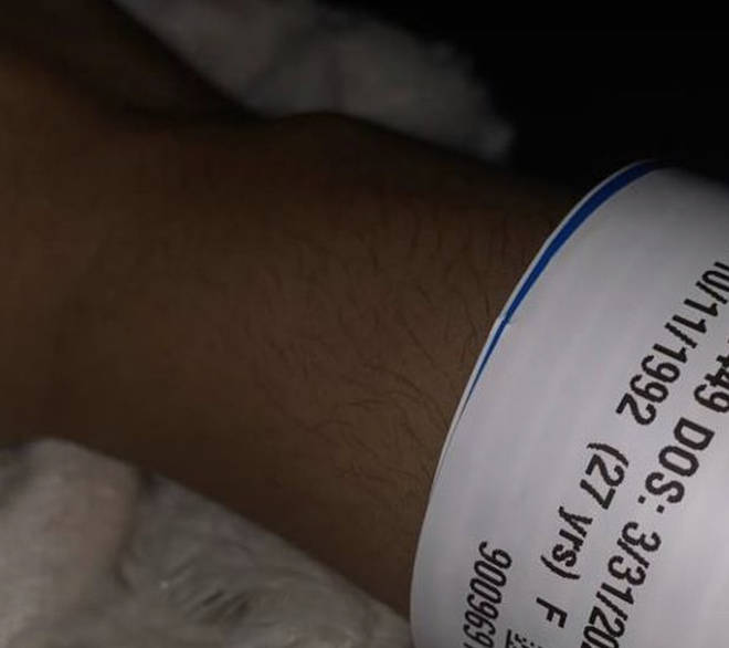 Cardi uploaded a photo of her hospital wristband after telling her fans she was suffering "bad stomach problems".