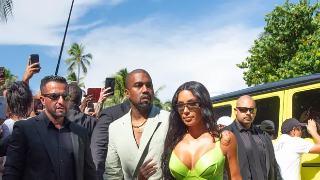 Kanye West & Kim Kardashian arriving at 2 Chainz wedding