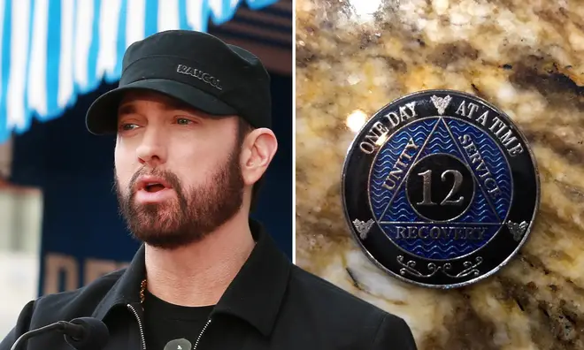 Eminem celebrated 12 years of sobriety and said he&squot;s "not afraid".
