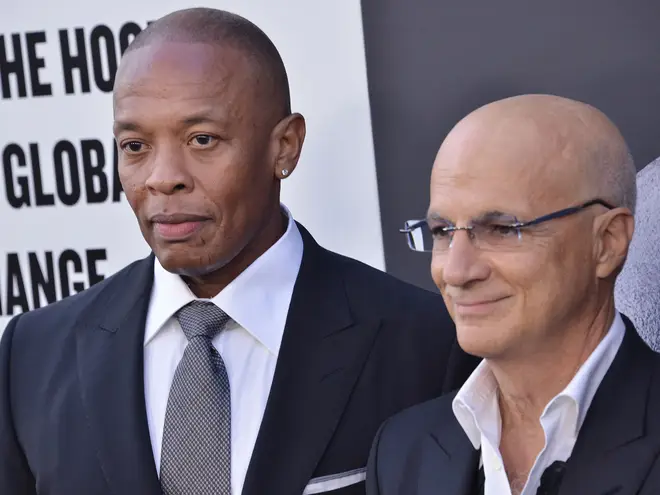 Dr. Dre and Jimmy Iovine at HBO's "The Defiant Ones" premiere in Hollywood.