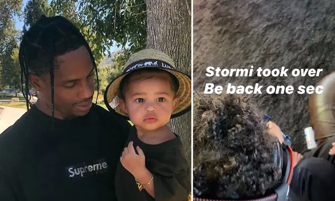 Travis Scott's daughter Stormi temporality took over control of his Fortnite stream.