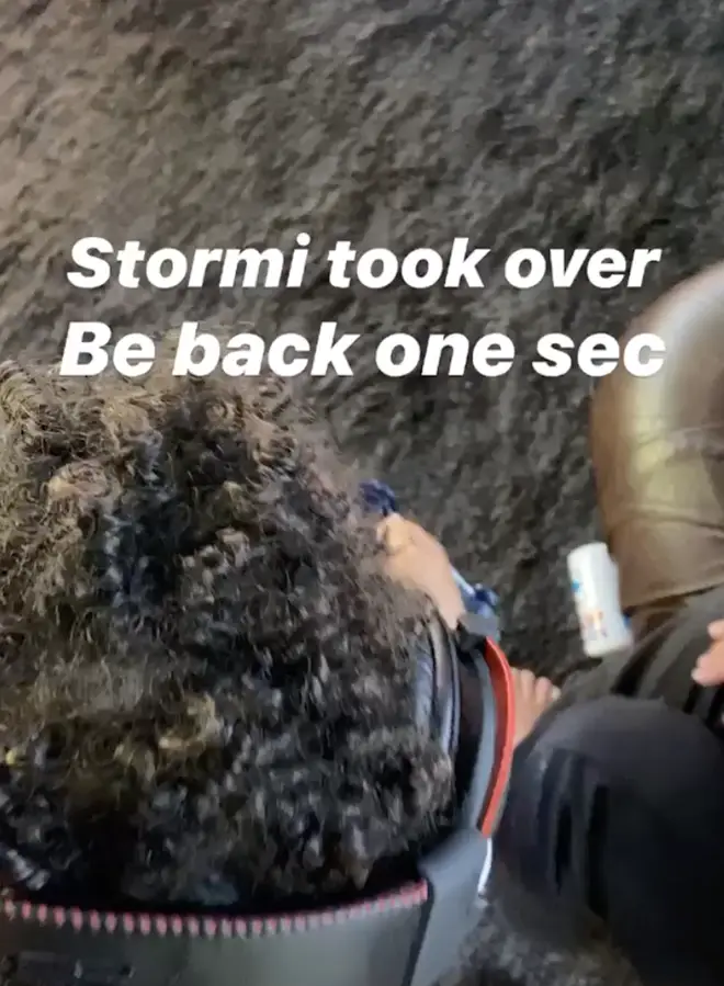 "Stormi took over be back one sec," Scott captioned the clip.