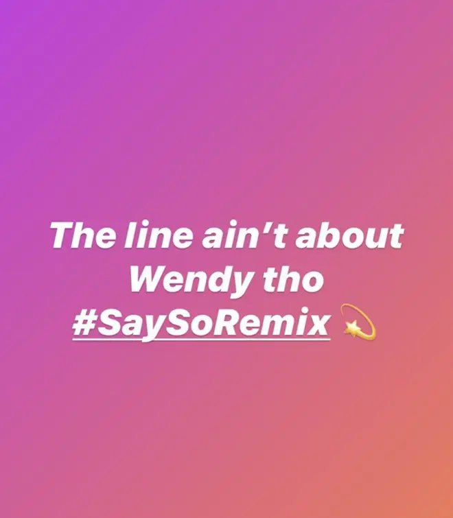 Nicki denied that the line was about Wendy.