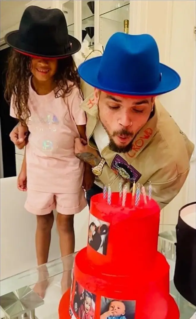 Chris Brown given birthday cake by daughter Royalty