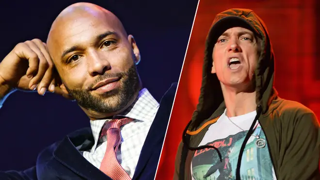 Joe Budden appears at the VH1 'Love & Hip Hop' Season 4 Premiere/Eminem performs during 2014 Lollapalooza Day One.