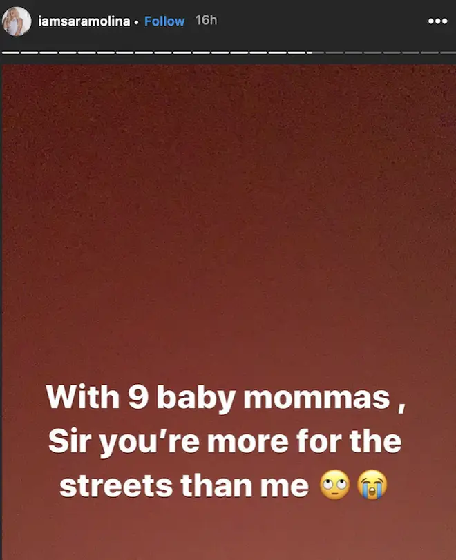 Molina claps back at Future saying she "belongs to the streets"