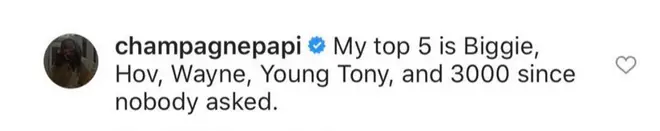 Drake revealed that Young Tony is in his top 5 rappers list