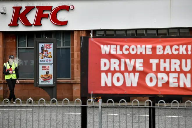 UK has eased some restrictions during lockdown, including reopening some fast food chains like KFC.