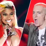 Nicki Minaj performs at the 2018 BET Awards/Eminem performs at the 2014 MTV Movie Awards.