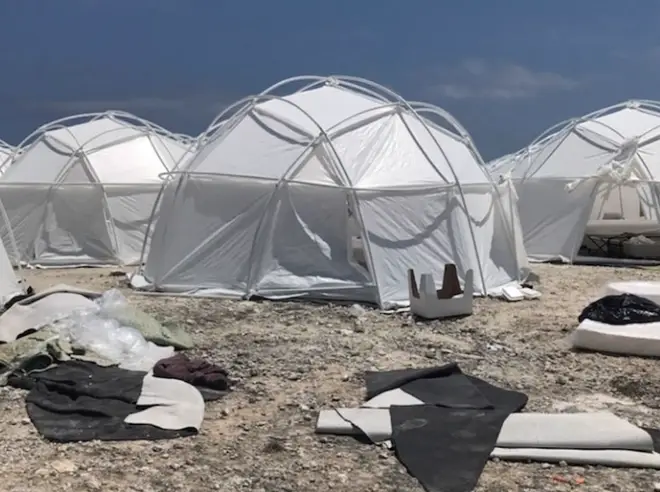 Fyre Festival footage showed a deserted area with mattresses on the floor