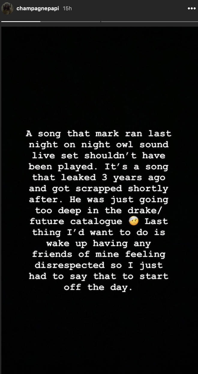 Drake speaks out on his Kylie Jenner "side piece" lyric on Instagram
