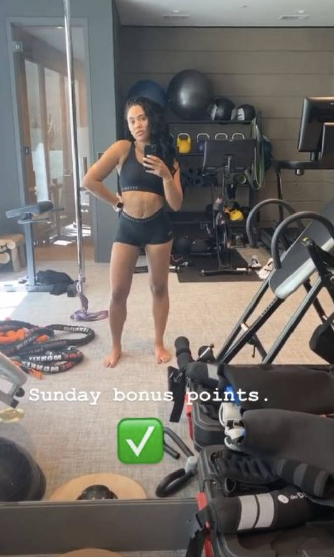 Ayesha shared a gym selfie on Instagram