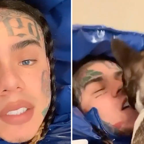 Tekashi 6ix9ine raised a few eyebrows among fans when his dog got a little too close to him.