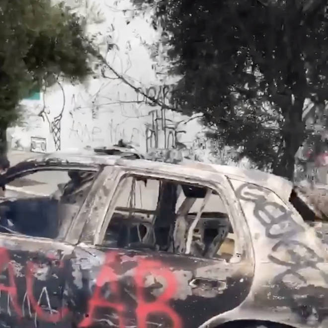 Lana Del Rey re-uploaded a shorted clip of the video showing a burnt-out car in Los Angeles.