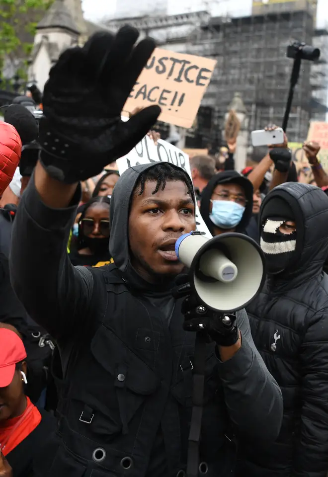 John Boyega joins Black Lives Matters protesters in London following the death of George Floyd.